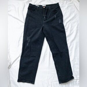 NWOT Universal Thread Vintage Straight Jeans Size 12/31, Distressed Black Denim